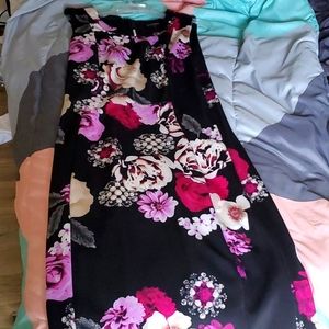 Black floral design dress